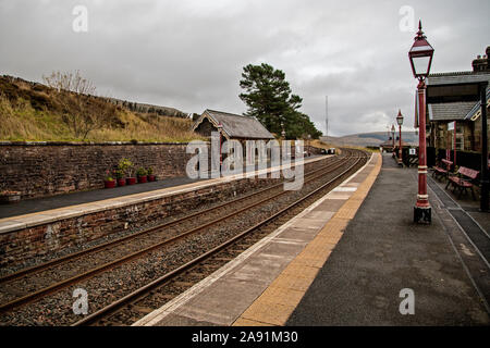 Dent stazione ferroviaria, Cowgill, South Lakeland District della Cumbria, la più alta al di sopra del livello del mare in Inghilterra a 1150 piedi Foto Stock