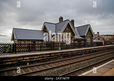 Dent stazione ferroviaria, Cowgill, South Lakeland District della Cumbria, la più alta al di sopra del livello del mare in Inghilterra a 1150 piedi Foto Stock
