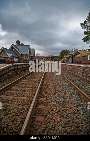 Dent stazione ferroviaria, Cowgill, South Lakeland District della Cumbria, la più alta al di sopra del livello del mare in Inghilterra a 1150 piedi Foto Stock