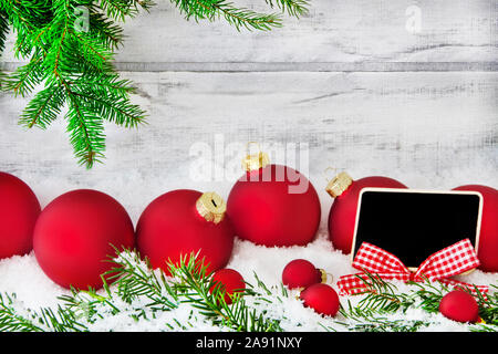 Decorazione di Natale ed etichetta Foto Stock