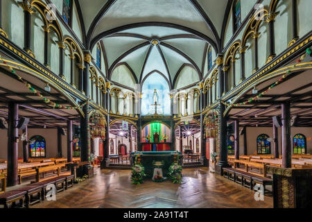 ' Nha tho go ' o chiesa di legno Kon Tum, Vietnam. Foto Stock