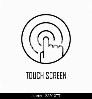 Toccare l'icona nella schermata profilo semplice illustrazione piana. Illustrazione Vettoriale