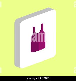 Shirt vettore semplice icona. Immagine che mostra il simbolo del modello di progettazione per il web mobile elemento di interfaccia utente. Colori perfetti pittogramma isometrica su 3d quadrato bianco. Shirt ho Illustrazione Vettoriale