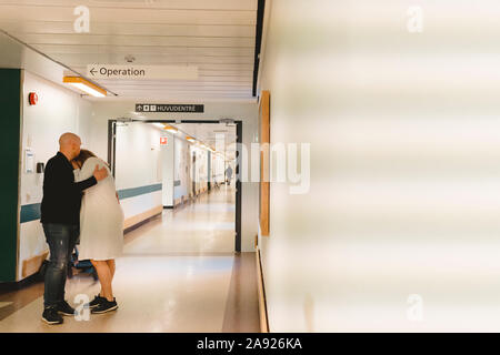 Donna incinta con il partner Foto Stock