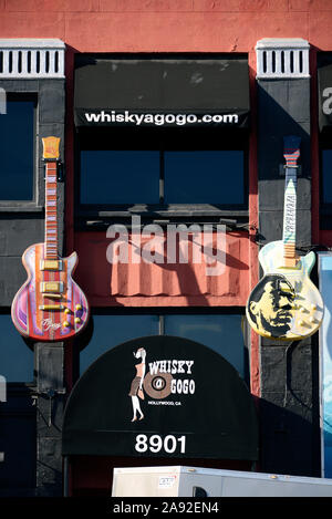 Il leggendario club musicale Whisky a Go Go si trova sulla Sunset Strip a West Hollywood, Los Angeles, California, Stati Uniti Foto Stock