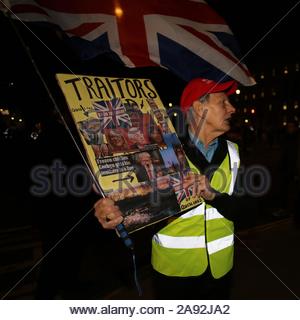 Un pro-Brexit protesta ha avuto luogo a Westminster come Boris Johnson fallisce nel suo tentativo di lasciare l'UE da ottobre 31, 2019 Foto Stock