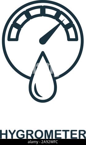 Igrometro a delineare l'icona di stile. Linea sottile igrometro creative icona per logo, graphic design e molto di più Illustrazione Vettoriale