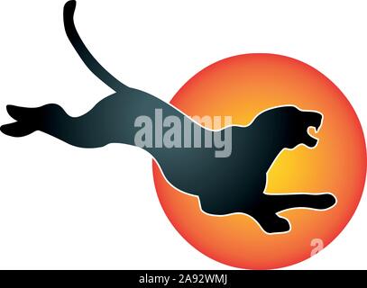 Panther, Sun, Viaggi, logo, icona Illustrazione Vettoriale