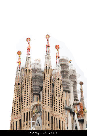 Barcellona Sagrada Familia di Gaudi lunga vita opera d'arte Foto Stock