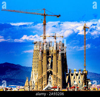 Barcellona Sagrada Familia di Gaudi lunga vita opera d'arte Foto Stock