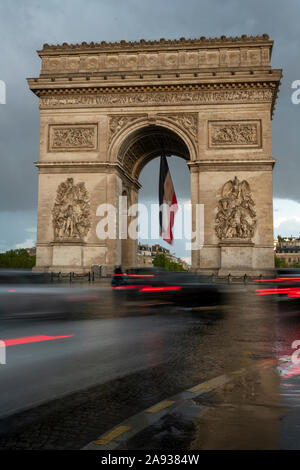 Vista del Arc de Triomphe, Parigi, Francia Foto Stock