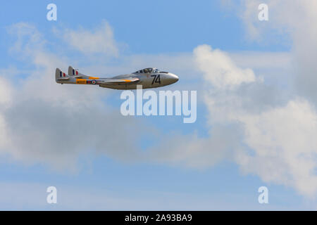 Vintage ex RAF de Havilland T11 Vampire WZ507 British jet da combattimento Foto Stock