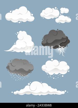 Vector cartoon set di cloud Illustrazione Vettoriale