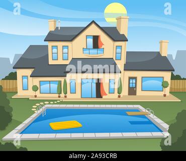 Casa Famiglia vector cartoon Illustrazione Vettoriale