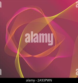 Abstract sfondo rosa con onde dinamiche. Illustrazione Vettoriale