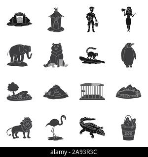 Illustrazione Vettoriale della fauna e il logo di intrattenimento. Set di fauna del parco e icona del vettore per il magazzino. Illustrazione Vettoriale