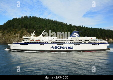 BC Ferries nave lo spirito della Columbia britannica come vele il suo modo a Vancouver da Victoria. Foto Stock