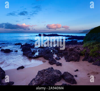 Kamaole una e due spiagge, Kamaole Beach Park; Kihei, Maui, Hawaii, Stati Uniti d'America Foto Stock