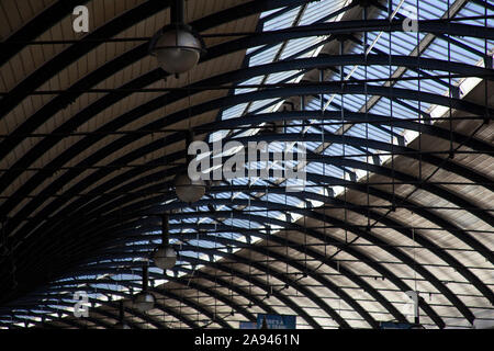 Il tetto di Newcastle stazione ferroviaria, Newcastle upon Tyne, nel nord est dell'Inghilterra, Regno Unito Foto Stock