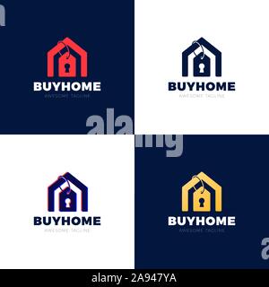 Immobiliare Vendita casa prezzo Vettore Tag illustrazione astratta icona Logo Design elemento del modello. Illustrazione Vettoriale