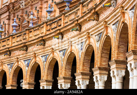 Plaza de Espana; Siviglia, in Andalusia, Spagna Foto Stock