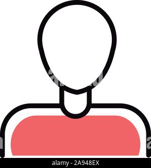 Avatar social media icona linea e riempimento illustrazione vettoriale Illustrazione Vettoriale