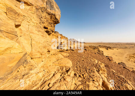 Deserto vicino alla terza Cataratta del Nilo; Stato del Nord, Sudan Foto Stock