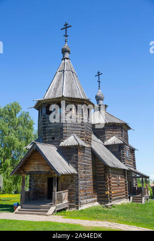 Edificio in legno della chiesa, Museo di architettura in legno; Suzdal, Vladimir Oblast, Russia Foto Stock