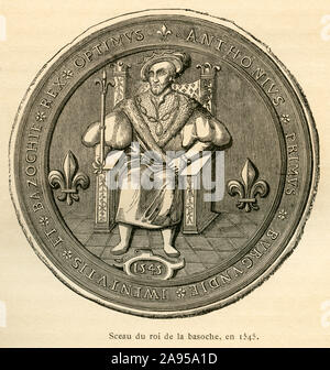 Europa, Frankreich, Parigi, Siegel der Gerichtsschreiber in der Zeit der Französischen Monarchie , um 1545 . Motiv aus : ' L'Ancienne Francia , Le Livre ' , von M. P. Louisy , Verlag : ' Librairie de Firmin-Didot et Cie. ' , Parigi, 1887 . / Europa, Francia, Parigi, la tenuta dei referendari al tempo della monarchia francese, intorno al 1545 , immagine da : ' L'Ancienne Francia, Le Livre ', par M. P. Louisy, casa editrice : Librairie de Firmin-Didot et Cie. , Parigi, 1887 . Foto Stock