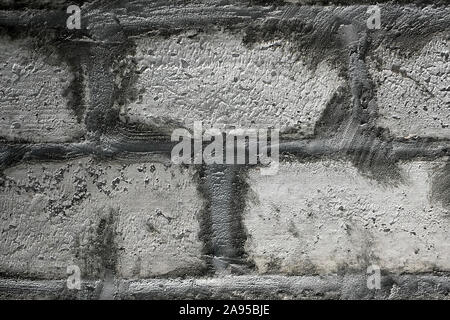 Texture grigio: il muro di mattoni mattoni di argilla espansa e cemento - Chiudi vista Foto Stock