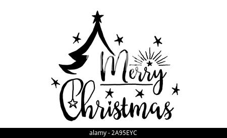 Buon Natale logo, progettato in chalkboard lo stile di disegno, riprese animate ideale per il periodo natalizio, 4k Foto Stock