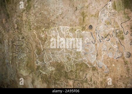 La Piedra Pintada petroglifi El Valle de Anton, Panama Foto Stock