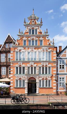 Burgermeister-Hintze-Haus, storico merchant e magazzino Edificio, Rinascimento del Weser anseatica, Porto, Old Town, Stade, Bassa Sassonia, Germania Foto Stock