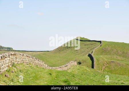 Il Vallo di Adriano, a ovest di Housesteads , Cumbria Foto Stock