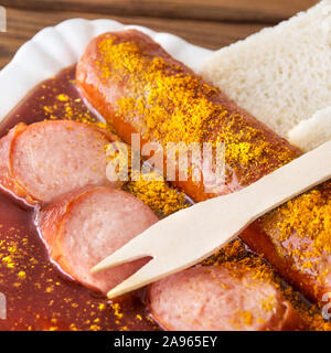 Tedesco salsiccia al curry Foto Stock