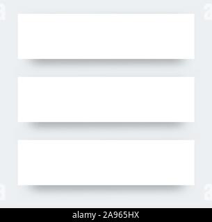 Tre ampi flyer realistico mockup. illustrazione vettoriale di carta poster Design per la promozione. White paper mockup realistica Illustrazione Vettoriale