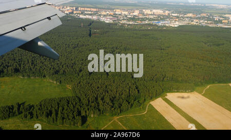 Aereo sopra l'atterraggio della città Foto Stock