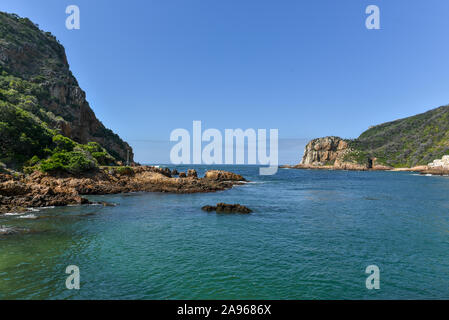 Laguna di Knysna e Leisure Island sulla Garden Route, Western Cape, Sud Africa Foto Stock