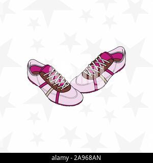 Sneaker per uomo o donna. trainer, esecuzione, casual, palestra scarpe. Accessorio sportivo. - Vettore Illustrazione Vettoriale
