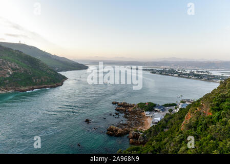 Laguna di Knysna e Leisure Island sulla Garden Route, Western Cape, Sud Africa Foto Stock