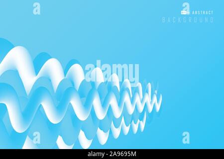 Abstract blu bianco fluido design ondulato di fondo di acqua. Utilizzare per creare poster, headline, annuncio, opere d'arte. illustrazione eps vettoriali10 Illustrazione Vettoriale