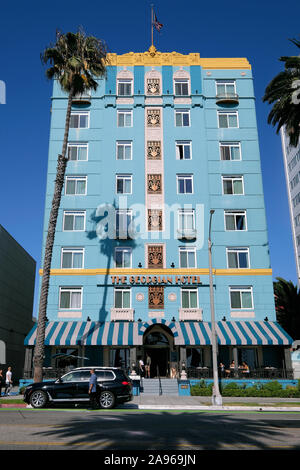 Art Deco Hotel Il Georgian su Ocean Avenue, Santa Monica, California, Stati Uniti d'America Foto Stock