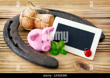 Buona fortuna simboli Foto Stock