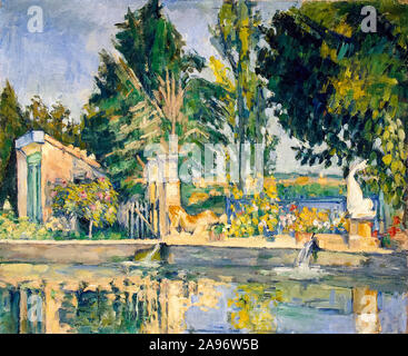 Paul Cezanne, la piscina presso la Jas de Bouffan, (Le Bassin du Jas de Bouffan), pittura, 1876 Foto Stock