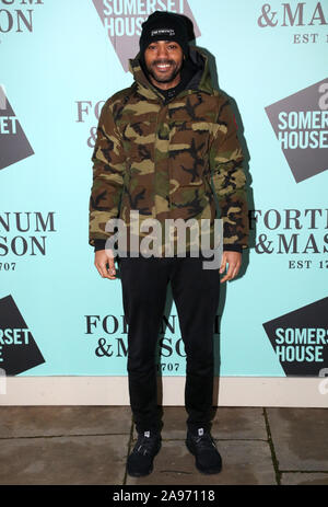 Kano arrivando al lancio di Skate a Somerset House con Fortnum & Mason, at Somerset House, Londra. Foto Stock