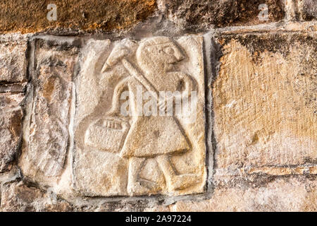 Scultura in pietra di T'OWD Man Wirksworth Derbyshire Inghilterra Foto Stock