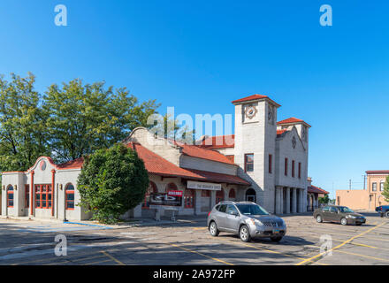 Bismarck Deposito (nord del Pacifico deposito ferroviario), un edificio storico nel centro di Bismarck, il Dakota del Nord, STATI UNITI D'AMERICA Foto Stock