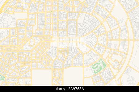 Versione stampabile cartina stradale di Nuova Cairo, Egitto. Mappa modello per uso aziendale. Illustrazione Vettoriale