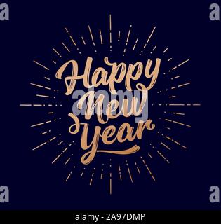 Felice Anno Nuovo. Caratteri del testo per Felice Anno Nuovo Illustrazione Vettoriale