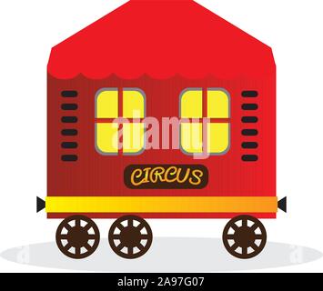 Circus carrozza del treno immagine - Vettore design illustraiton Illustrazione Vettoriale